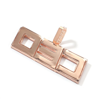Baguette Cut Italics Custom Letter Pendant