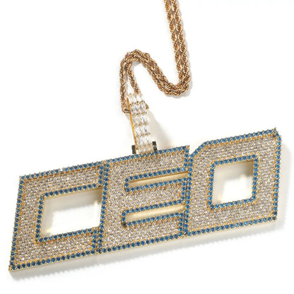 Baguette Cut Italics Custom Letter Pendant
