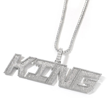 Baguette Cut Italics Custom Letter Pendant