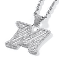 Baguette Cut M Custom Letter Pendant