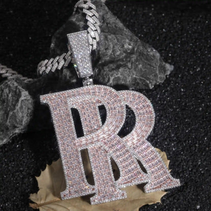 Baguette Cut RR Iced Out Pendant