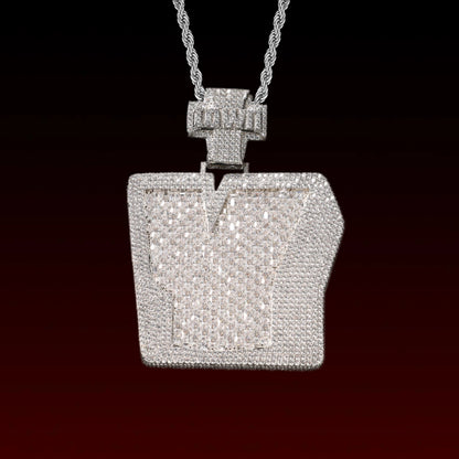 Baguette Cut V Custom Letter Pendant