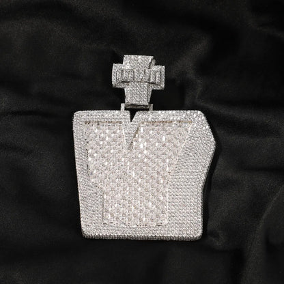 Baguette Cut V Custom Letter Pendant