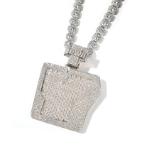 Baguette Cut V Custom Letter Pendant