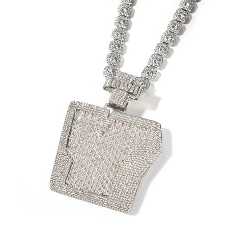 Baguette Cut V Custom Letter Pendant