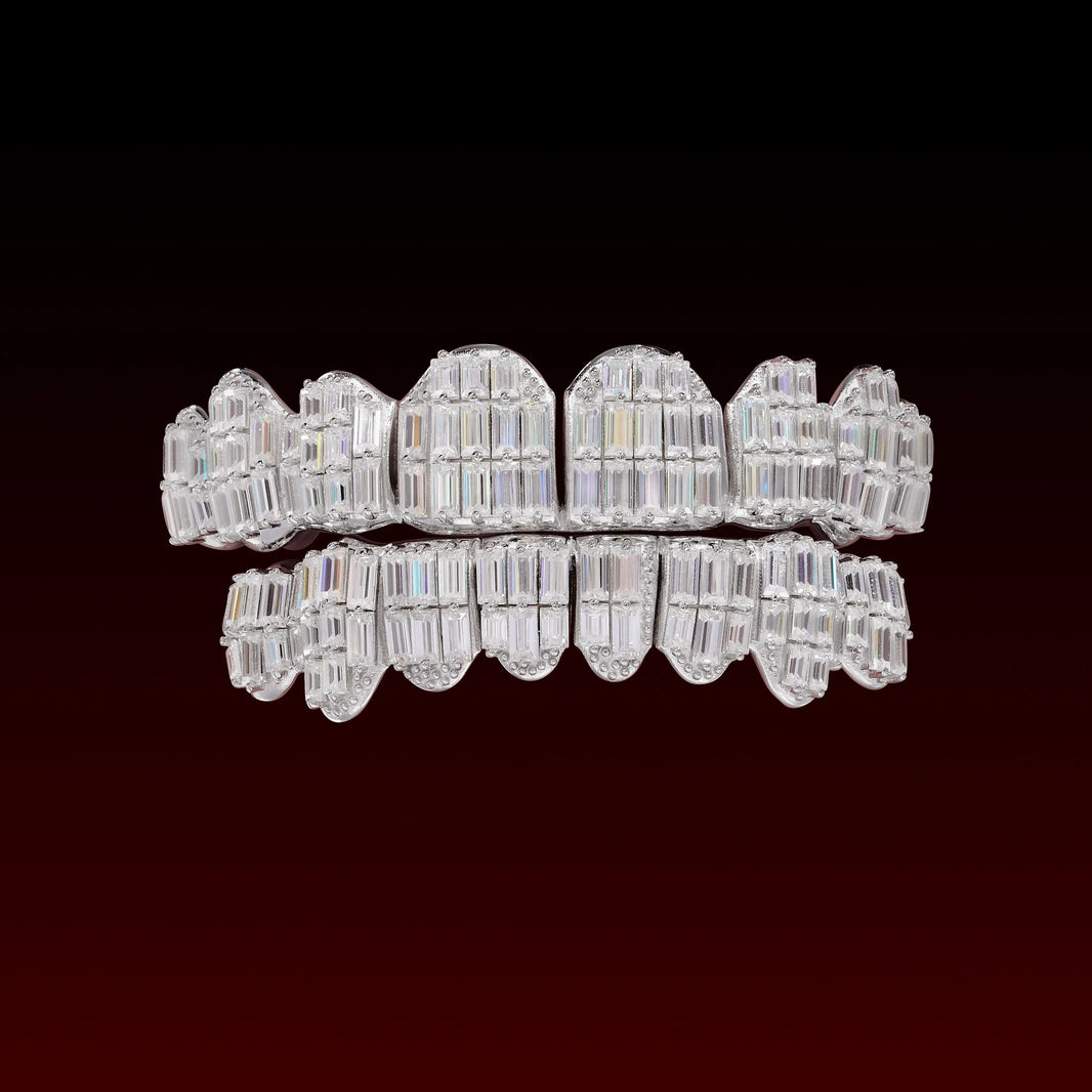 Pave Baguette Cut  Custom Moissanite Grillz