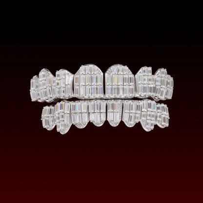 Pave Baguette Cut  Custom Moissanite Grillz
