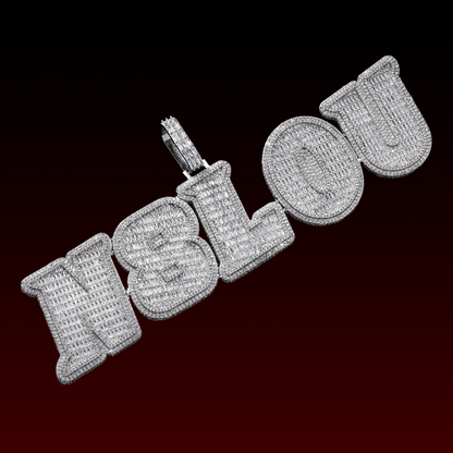 Big Baguette Italic Custom Letter Pendant