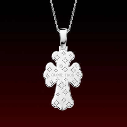 Black Jade Cross Iced Out Pendant