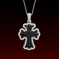 Black Jade Hexagram Cross Pendant