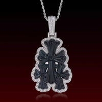 Black Jade Overlay Cross Pendant
