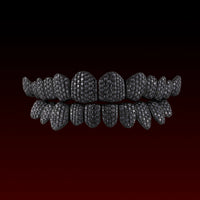 Black Moissanite Honeycomb Setting Custom Grillz