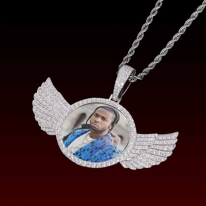 Photo With Wings Custom Moissanite Pendant