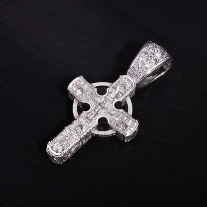 Cathedral Halo Cross Iced Out Pendant