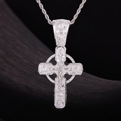Cathedral Halo Cross Iced Out Pendant