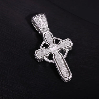 Cathedral Halo Cross Iced Out Pendant