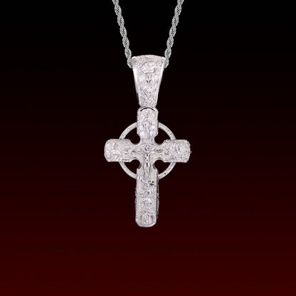 Cathedral Halo Cross Iced Out Pendant