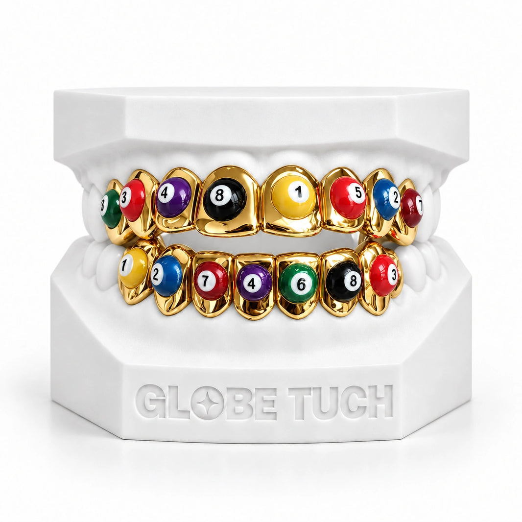 Color Enamel Pool Ball Custom Grillz