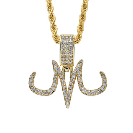 Custom M letter pendant
