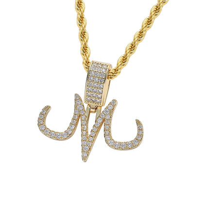 Custom M letter pendant