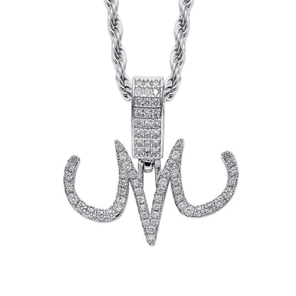 Custom M letter pendant