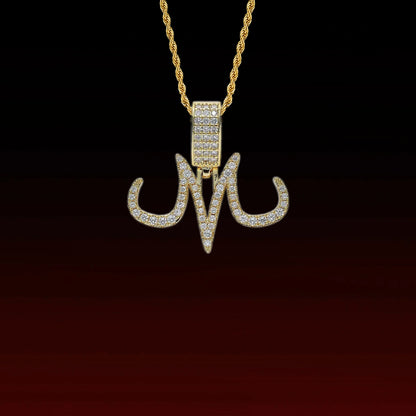 Custom M letter pendant