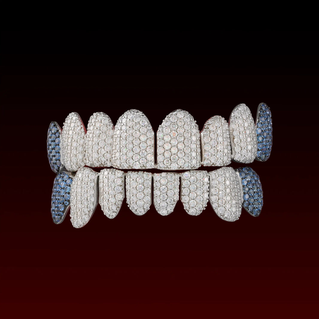Custom Color End Teeth Iced Out Grillz