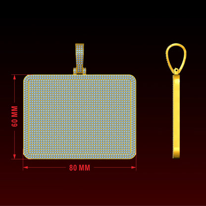 Custom Letter 3D Big Square Pendant