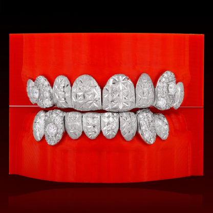 Diamond Cut Mosaic Fang Custom Grillz