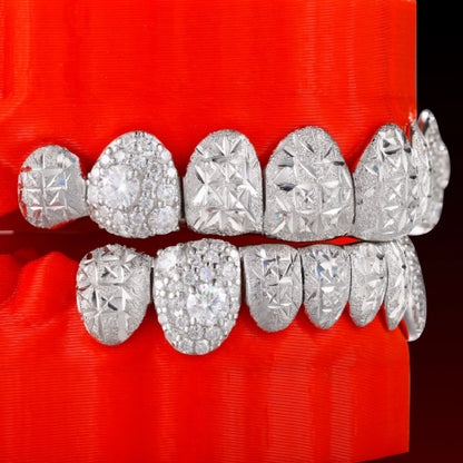 Diamond Cut Mosaic Fang Custom Grillz