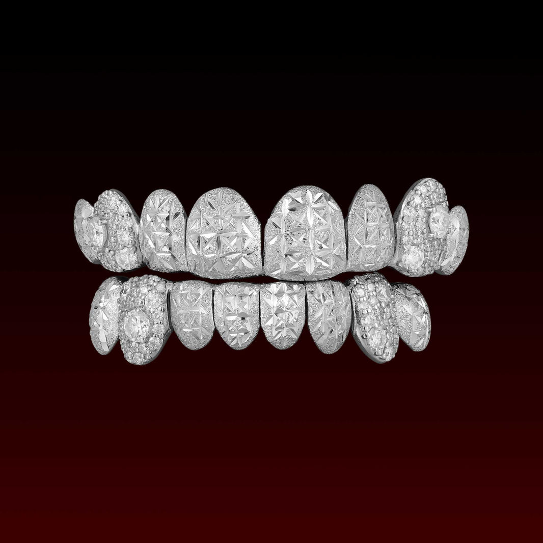 Diamond Cut Mosaic Fang Custom Grillz