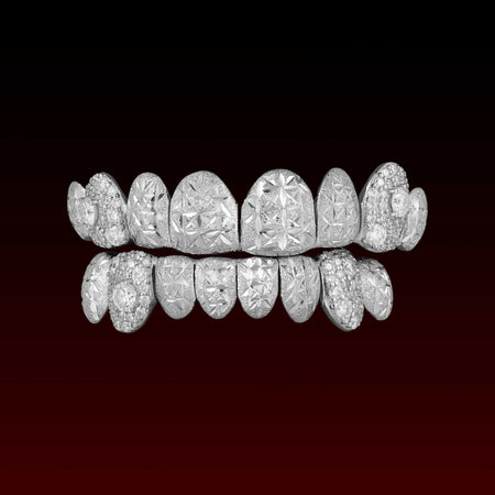 Diamond Cut Mosaic Fang Custom Grillz