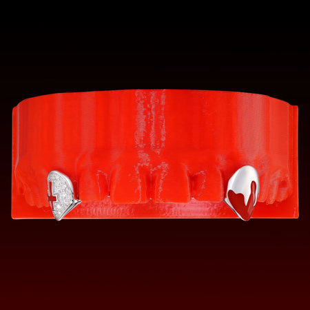 Enamel Vampire Fangs Custom Moissanite Grillz