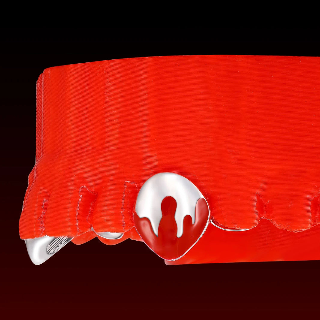 Enamel Vampire Fangs Custom Moissanite Grillz