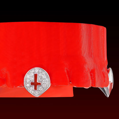 Enamel Vampire Fangs Custom Moissanite Grillz