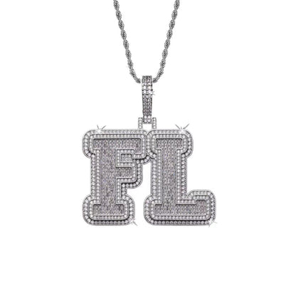 Baguette Cut Custom Letter Pendant