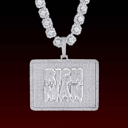 Custom Letter 3D Big Square Pendant