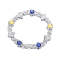 Flower Color Gemstone Iced Out Bracelet