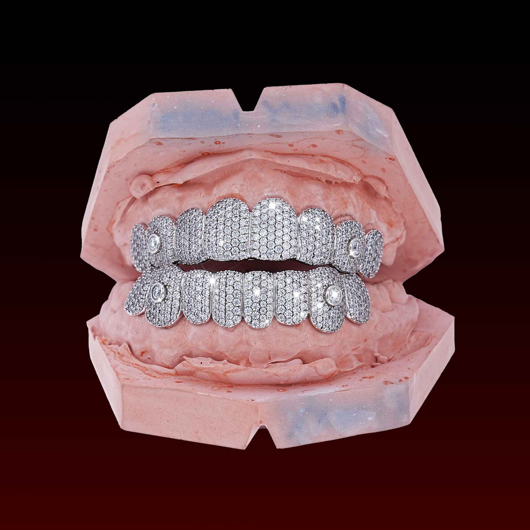 Open Face Iced Fang Custom Moissanite Grillz