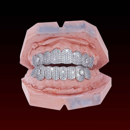 Open Face Iced Fang Custom Moissanite Grillz