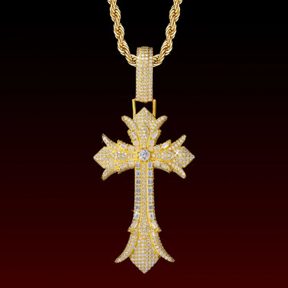 Gothic Cross Iced Out Pendant