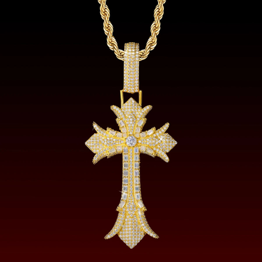 Gothic Cross Iced Out Pendant