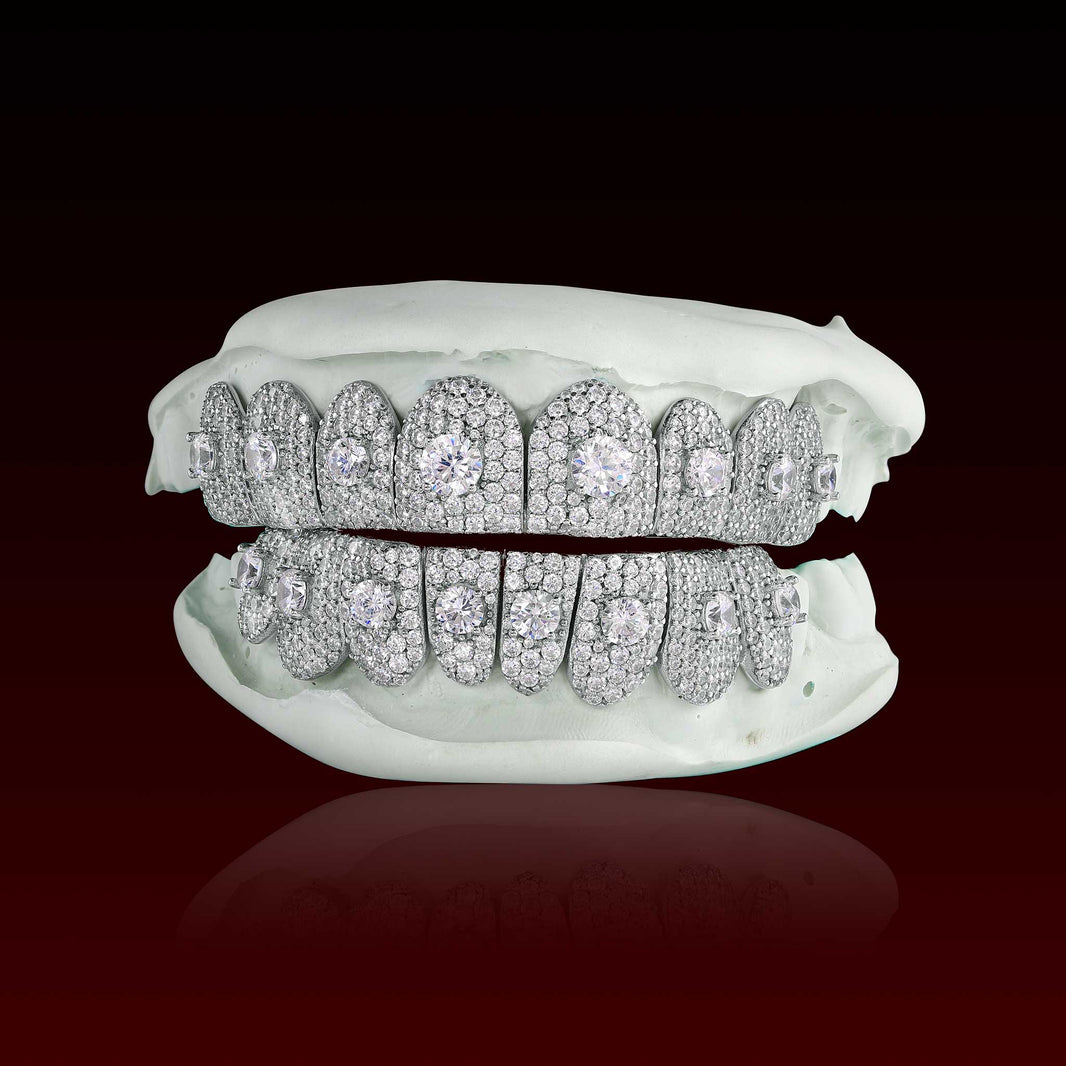 Round Cut Center Stone Custom Moissanite Grillz