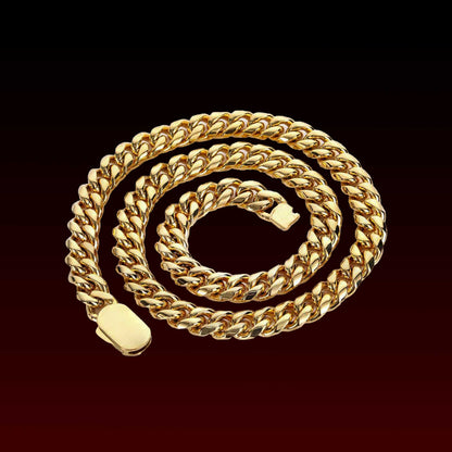 18K Oval Buckle Miami Cuban Chain