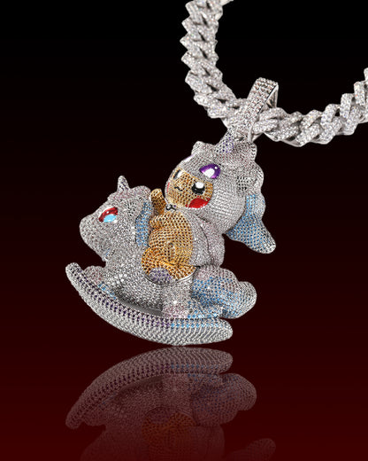 Cartoon Unicorn Iced Out Pendant
