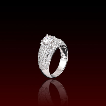 S925 Moissanite Solitaire Halo Band Ring