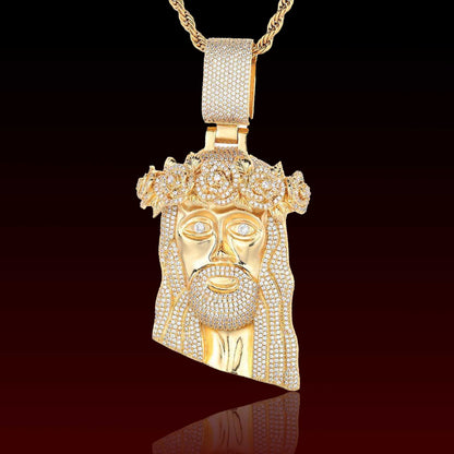 S925 Rose Crown Jesus Moissanite Pendant