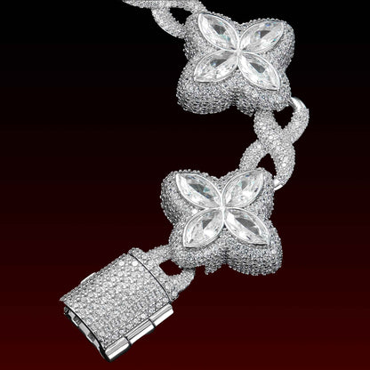 S925 Pear Cut Flower Infinity Moissanite Bracelet