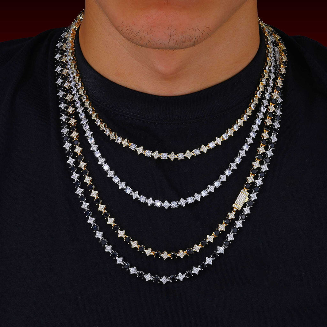 4MM Star Iced out Tennis Chain