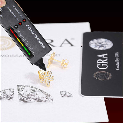 Ferns Moissanite Stud Earrings